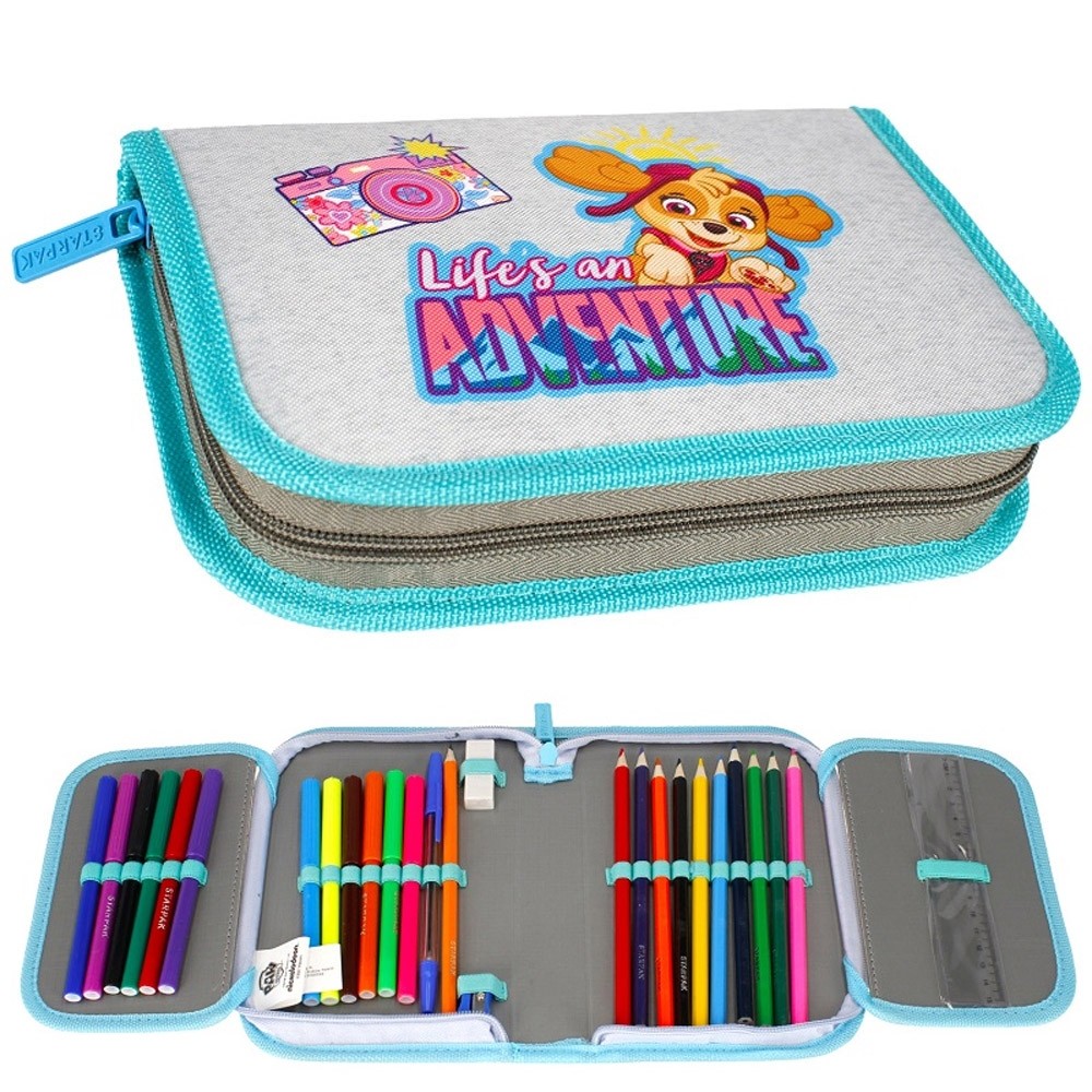 Penar echipat cu 29 de elemente, Paw Patrol, 2 extensii, fermoar rezistent, textil - imagine 7